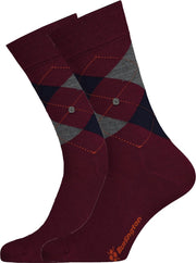 Burlington Edinburgh Heren Sokken - Bordeaux - Maat 40/46