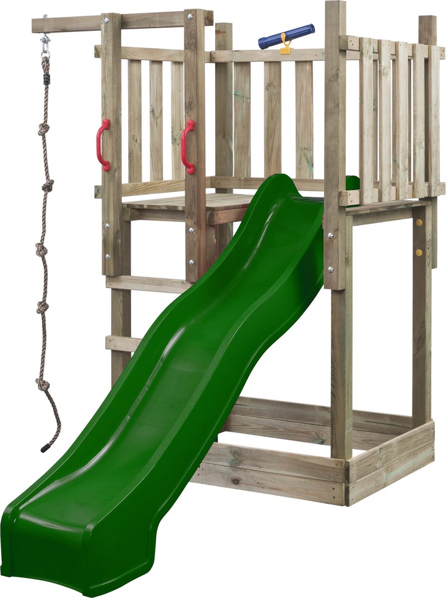 SwingKing Speeltoren Mario + glijbaan Groen    - 120x104x210cm