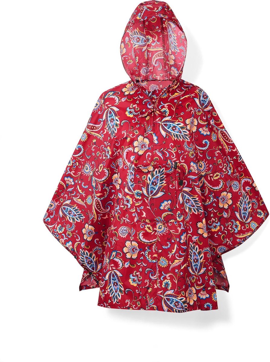 Reisenthel Mini Maxi Poncho RegenPoncho - Opvouwbaar  - Paisley Ruby Rood; Multi Kleur