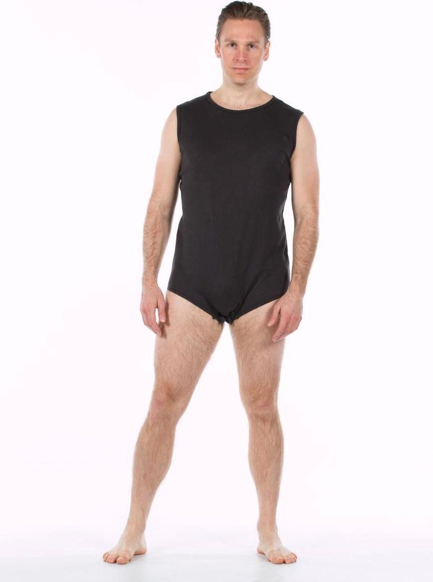 Body met drukknoopsluiting - Mouwloos - 4Care - Antraciet - XXXL