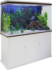 Aquarium 300 L Wit starterset inclusief meubel - wit grind - 120.5 cm x 39 cm x 143
