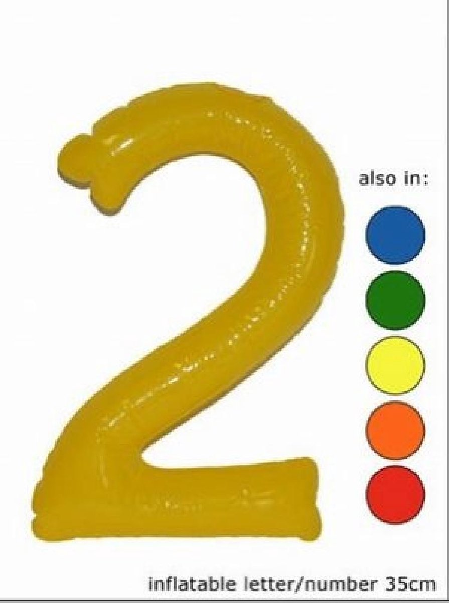 Opblaasbaar Cijfer 2 - Roze