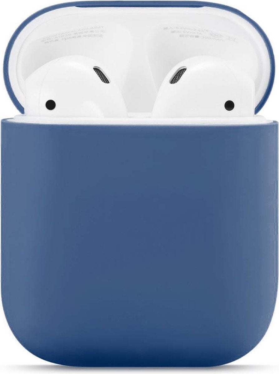 Airpods hoesje - Siliconen beschermhoesje voor de Apple AirPods oplaadcase - Blauw grijs