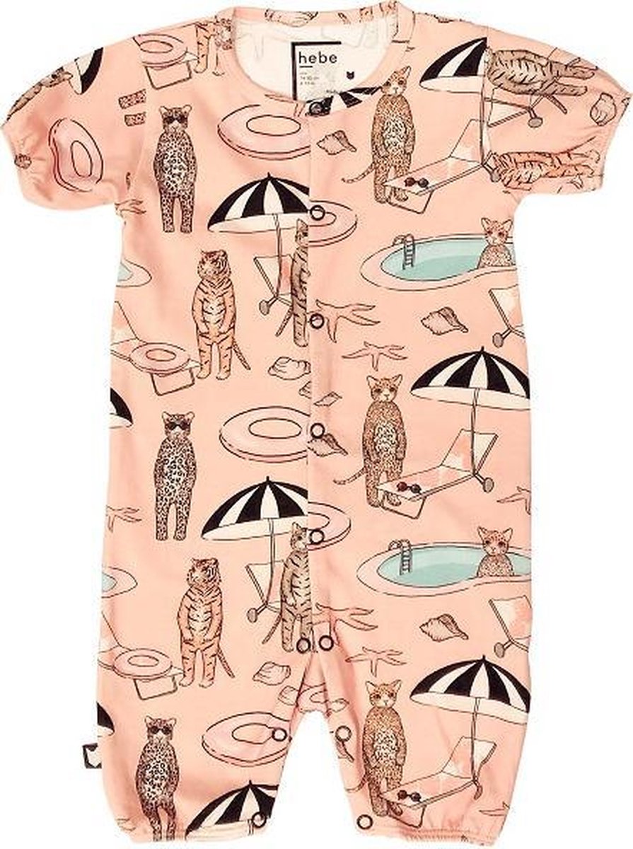 HEBE - romper - korte mouwen - pool print - Maat 74/80