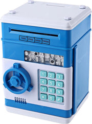 Kluis met Pincode - Lichtblauw - Spaarpot Kind - Munten & Briefgeld - Automatisch Briefgeld Inname Roller - Spaarvarken