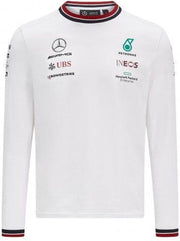 Mercedes GP Team Mens Long Sleeve T-shirt White-3 S