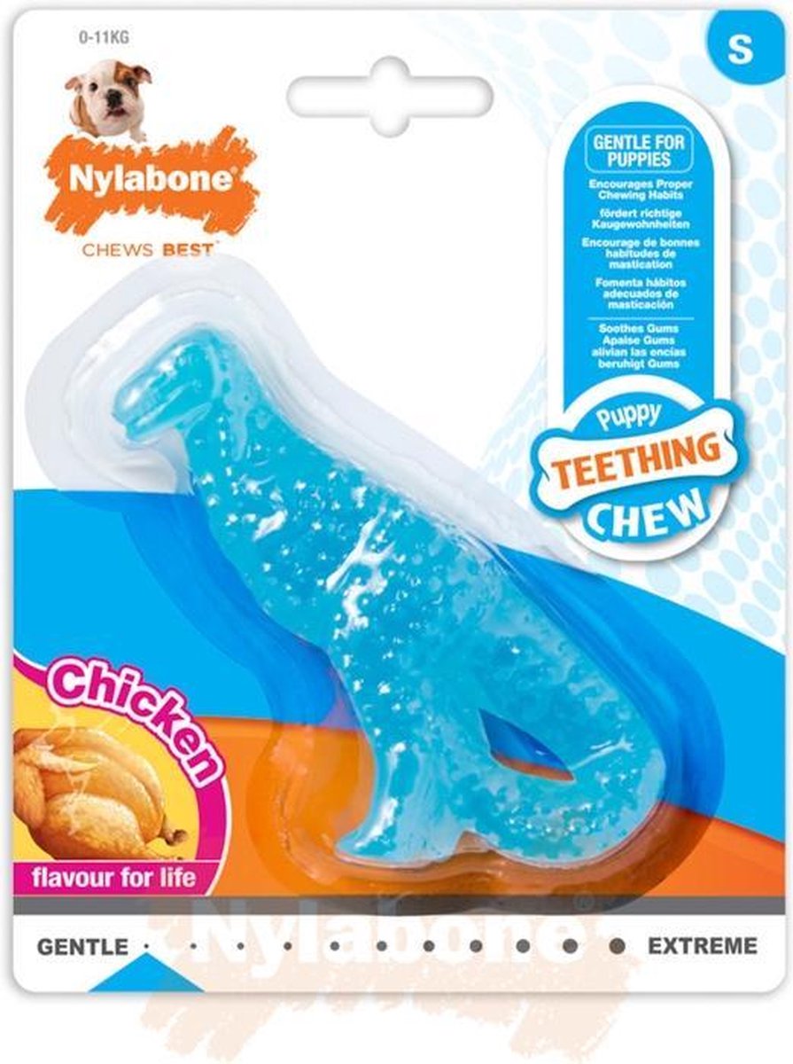 Nylabone flexi voor honden puppy dental dinosaur chicken tot 11 kg