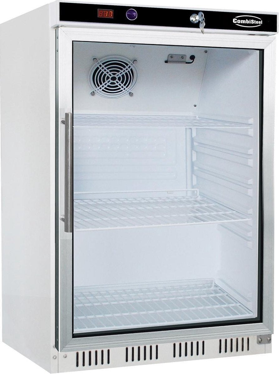 HorecaTraders koelkast met 1 glazen deur | 510(b)x485(d)x620(h) cm | Wit