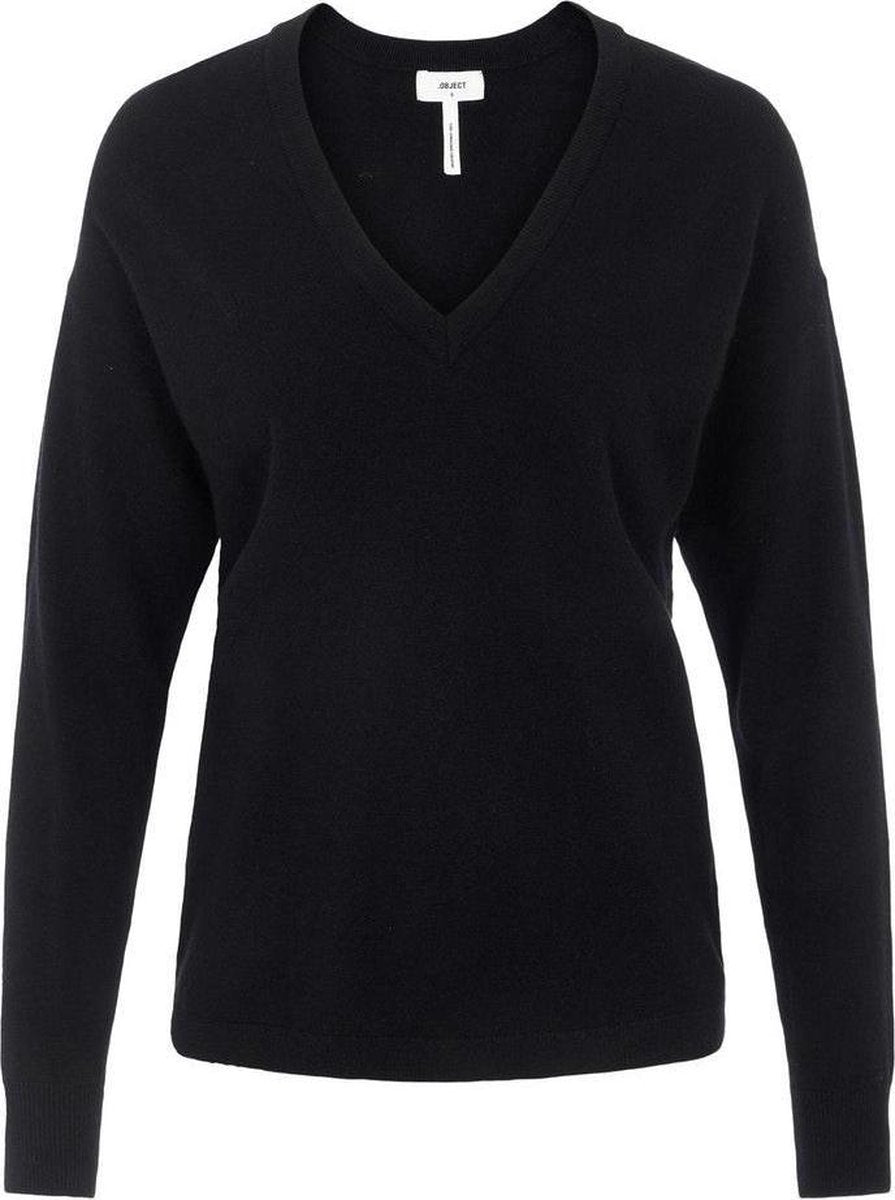 Objthess L/s V-neck Knit Pullover N 23034470 Black
