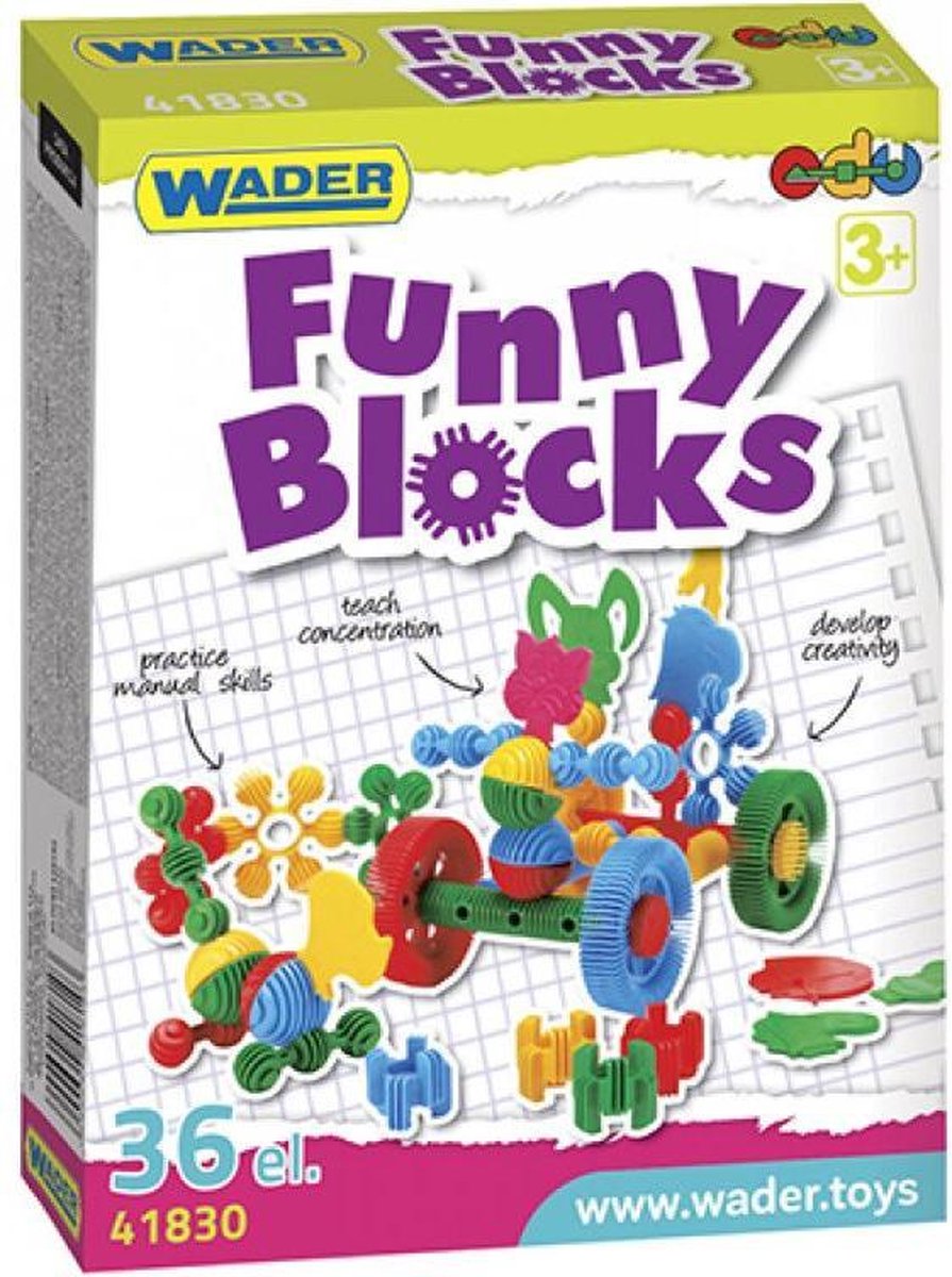 Wader Bouwblokken Funny Blocks 36-delig