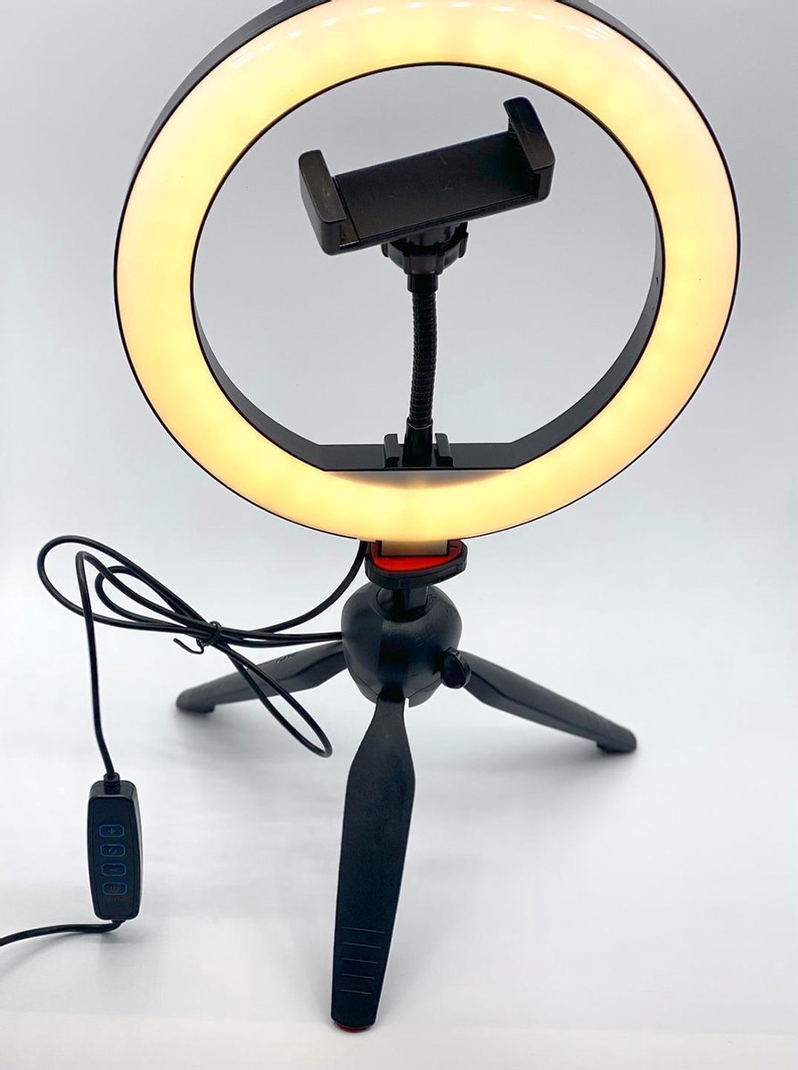LED Selfie Ring Light 20CM Dimmable Photography Camera Phone Ring Lamp + Tafel Tripods en Bluetooth Shutter – LED Ring Lamp – Eff Pro