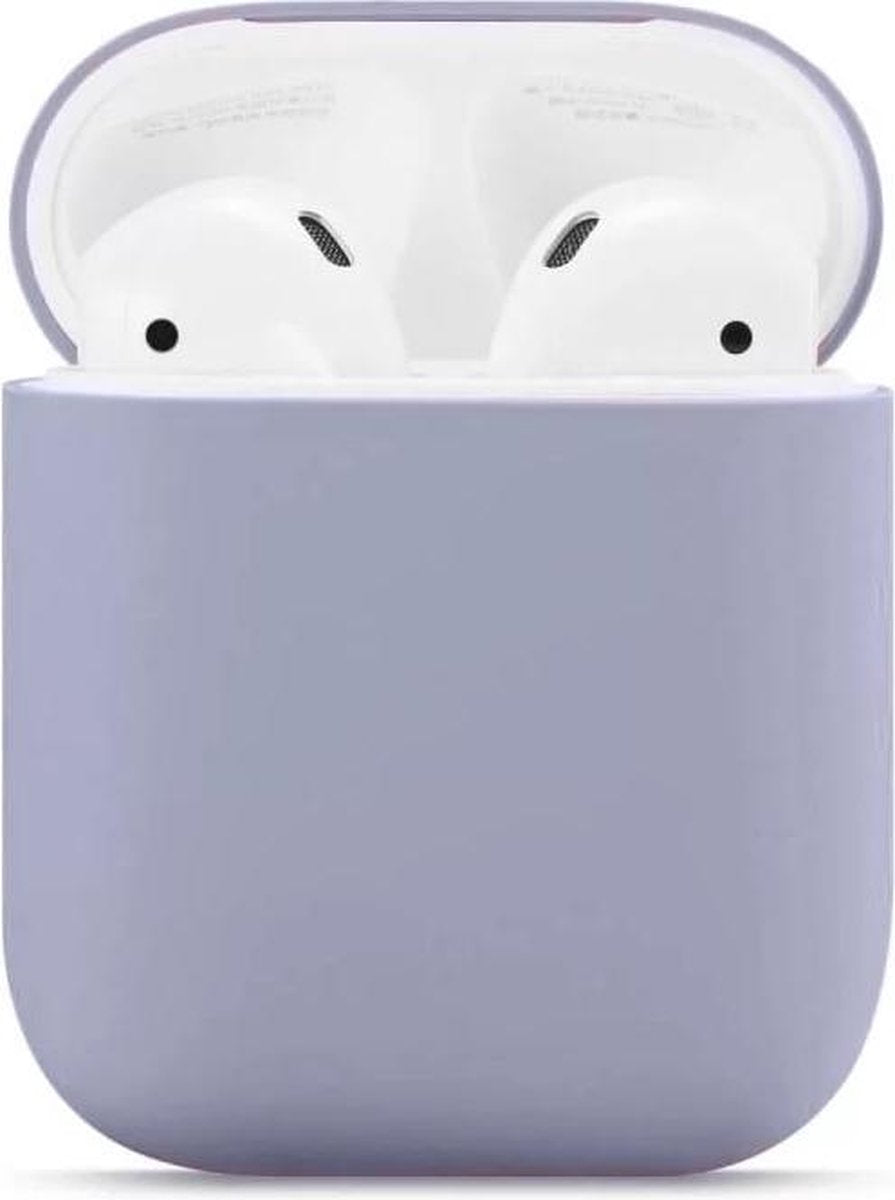 Bee's - Airpods Hoesje Siliconen Case - Lavendel Grijs - Soft Case - Flip Cover - Airpods Case - Airpods 1 - Airpods 2