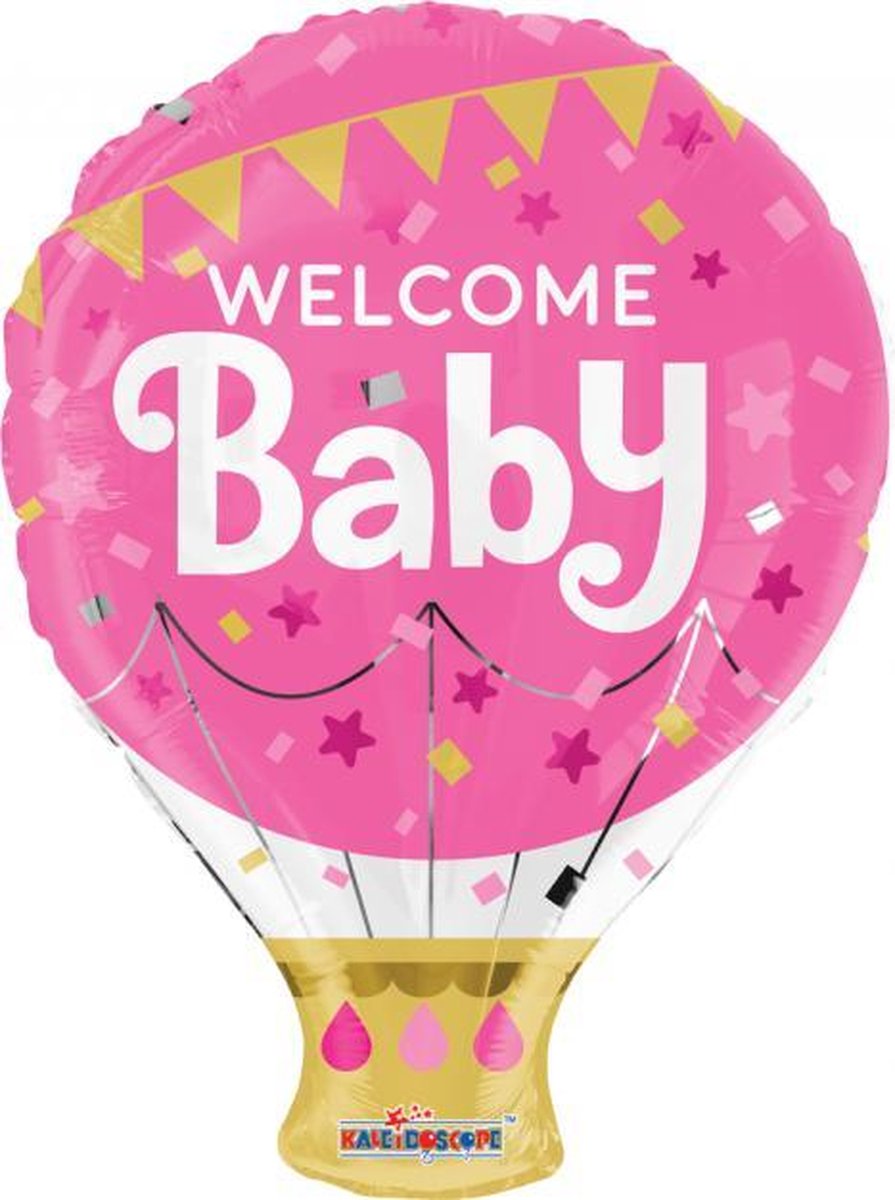 Folie ballon als luchtballon welcome baby 46 cm groot