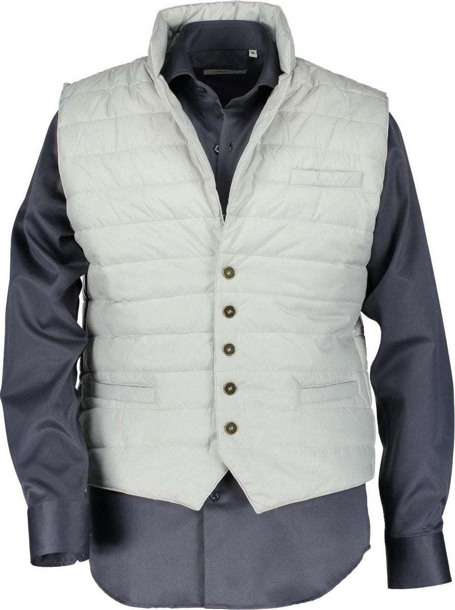 STATE OF ART Bodywarmer - Ecru Effen - Normale Fit - Maat XXL