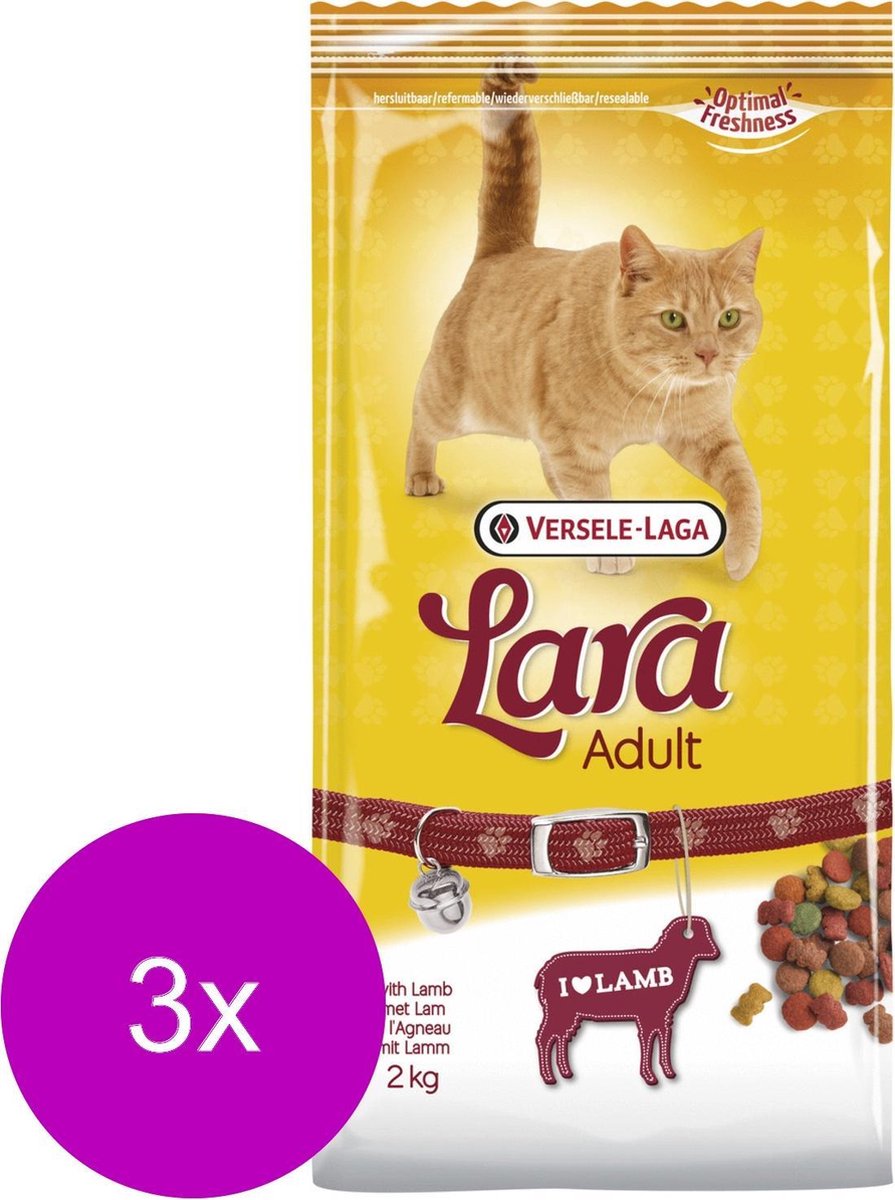 Lara Adult Lam&Rijst - Kattenvoer - 3 x 2 kg