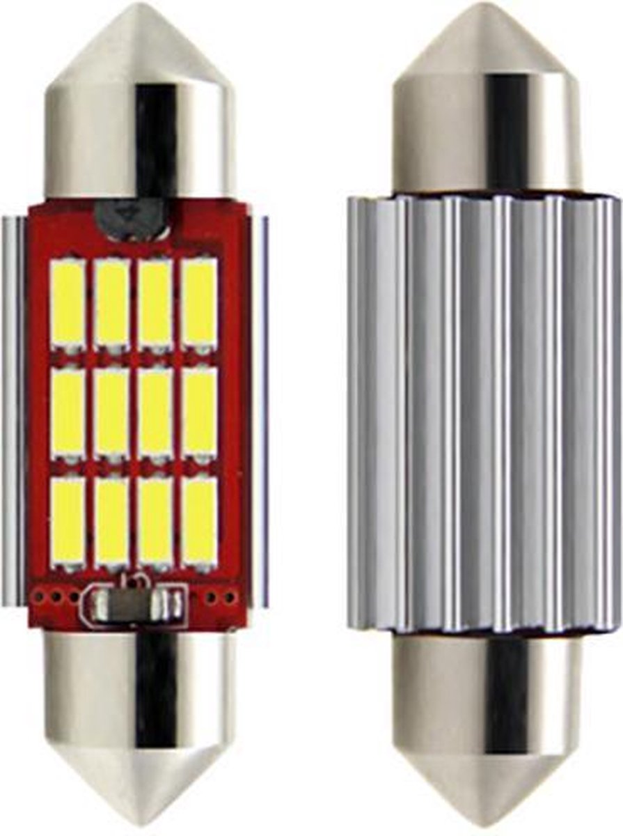 Set auto C5W LED festoon 41mm - Xenon wit 6000K - Canbus geschikt - 12 Volt