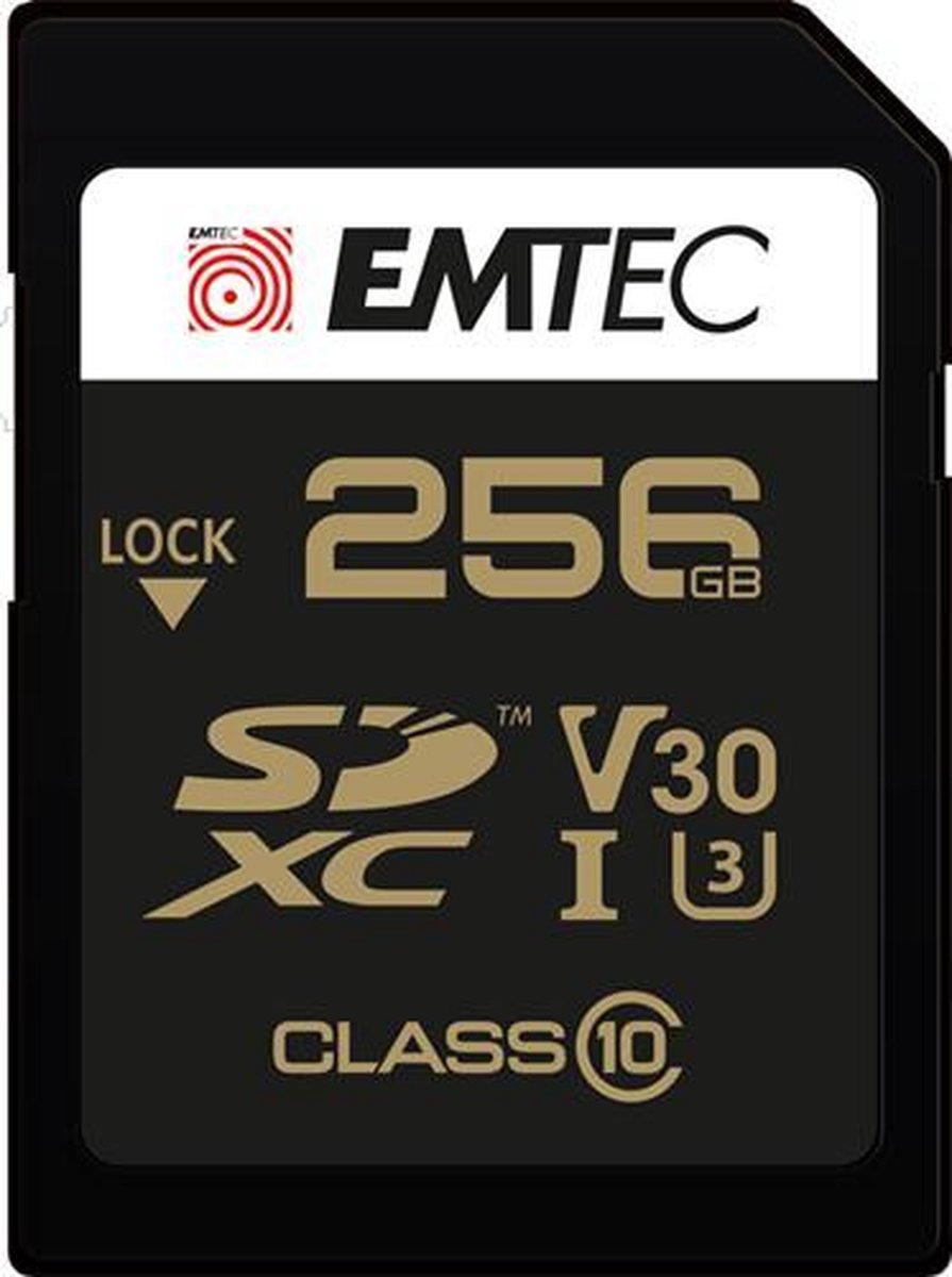 SD Kaart - 256 GB Emtec Schrijfsnelheid: 85 MB/s Leessnelheid: 95 MB/s | Klasse 10 | UHS-I