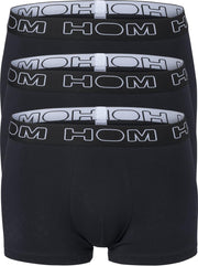 HOM Boxerlines Basic boxer Brief (3-pack) - heren boxers kort - zwart -  Maat: S