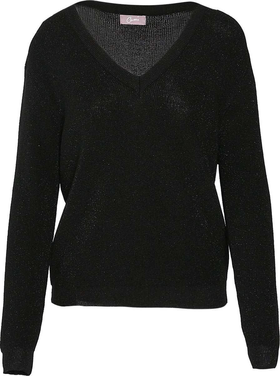 Cassis - Trui in ribtricot met lurex - Zwart