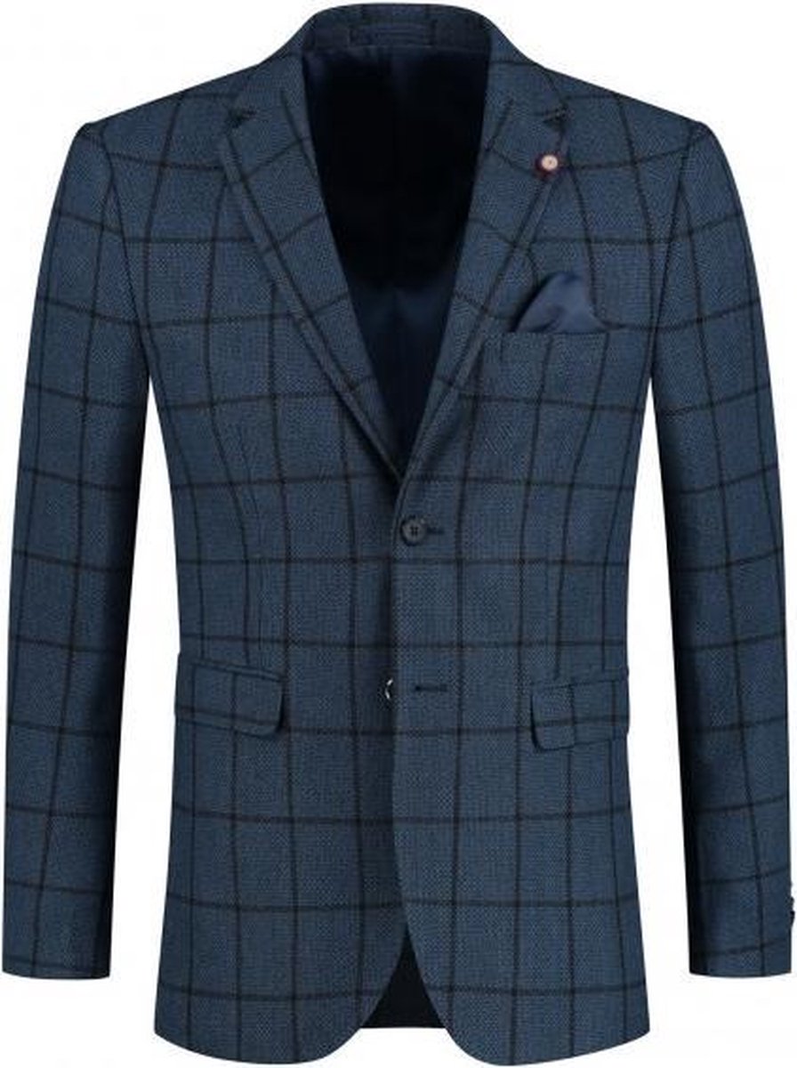 GENTS | Colbert Heren ruit blauw 0139 Maat 58