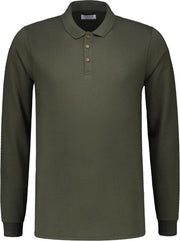 Dstrezzed Polo Lange Mouw- Slim Fit - Groen - S