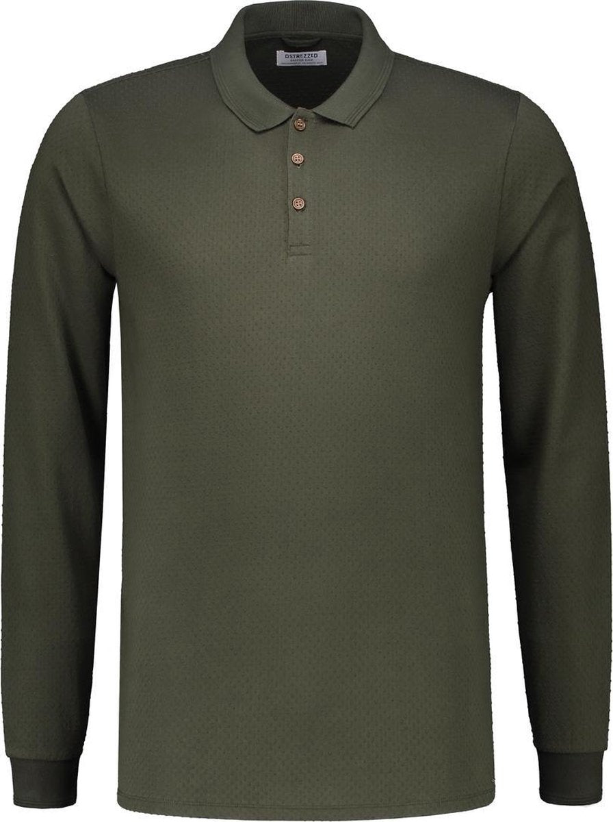 Dstrezzed Polo Lange Mouw- Slim Fit - Groen - S