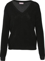 Cassis - Trui in ribtricot met lurex - Zwart