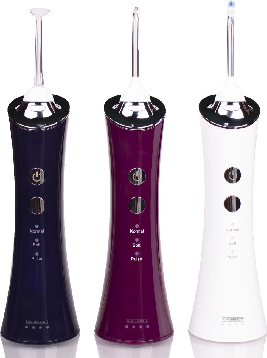 KIMO DIRECT Elektrische Water Flosser met 5 mondstukjes - Donker ROOD - Draadloos Design Flosapparaat