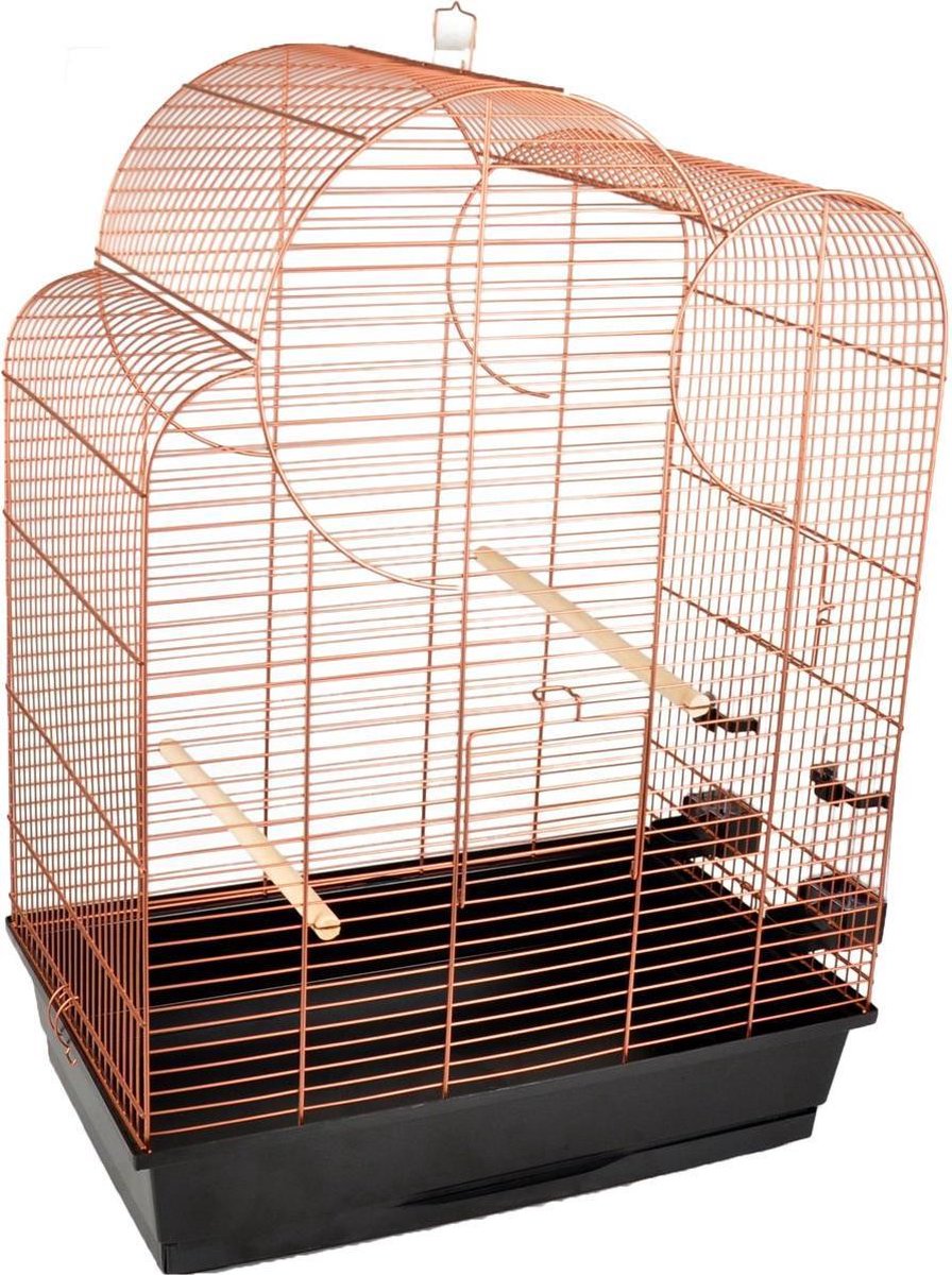 Vogelkooi Wammer 1 Zwart/Koper - Zwart - 54 x 34 x 75 cm