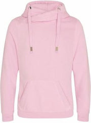 Cross Neck Hoodie  Unisex  Normal fit Baby Pink maat L