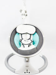 Blij'r Derk Plus - baby schommelstoeltje met bluetooth - zonnekap met klamboe - Turquoise
