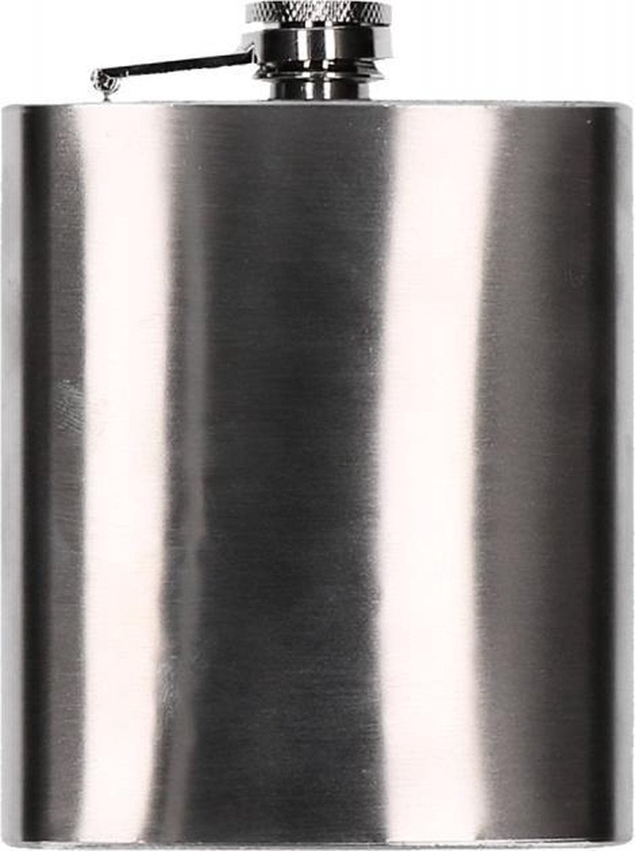 RVS heupflesje met schroefdop 200 ml