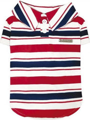 Croci t-shirt hond dylan gestreept rood / wit / donkerblauw 35 cm