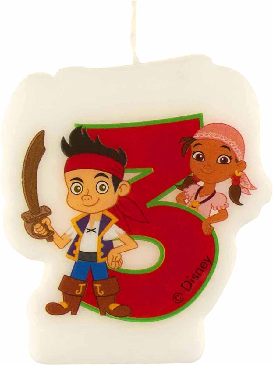 PROCOS - Jake en de piraten kaars 3 jaar - Decoratie > Kaarsjes