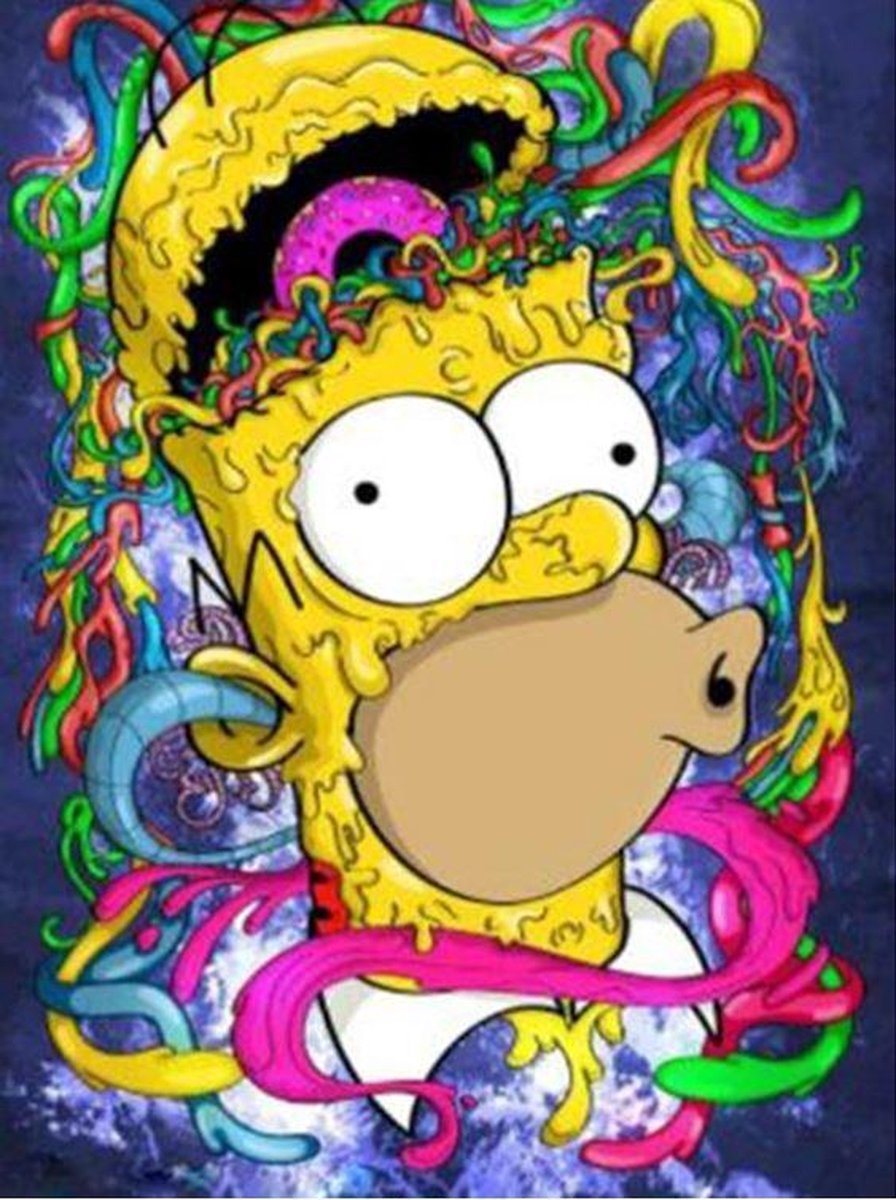 The Simpsons: Homer Simpson - Diamond Painting - 20x15cm - Complete Set - Inclusief Tools - Stipco