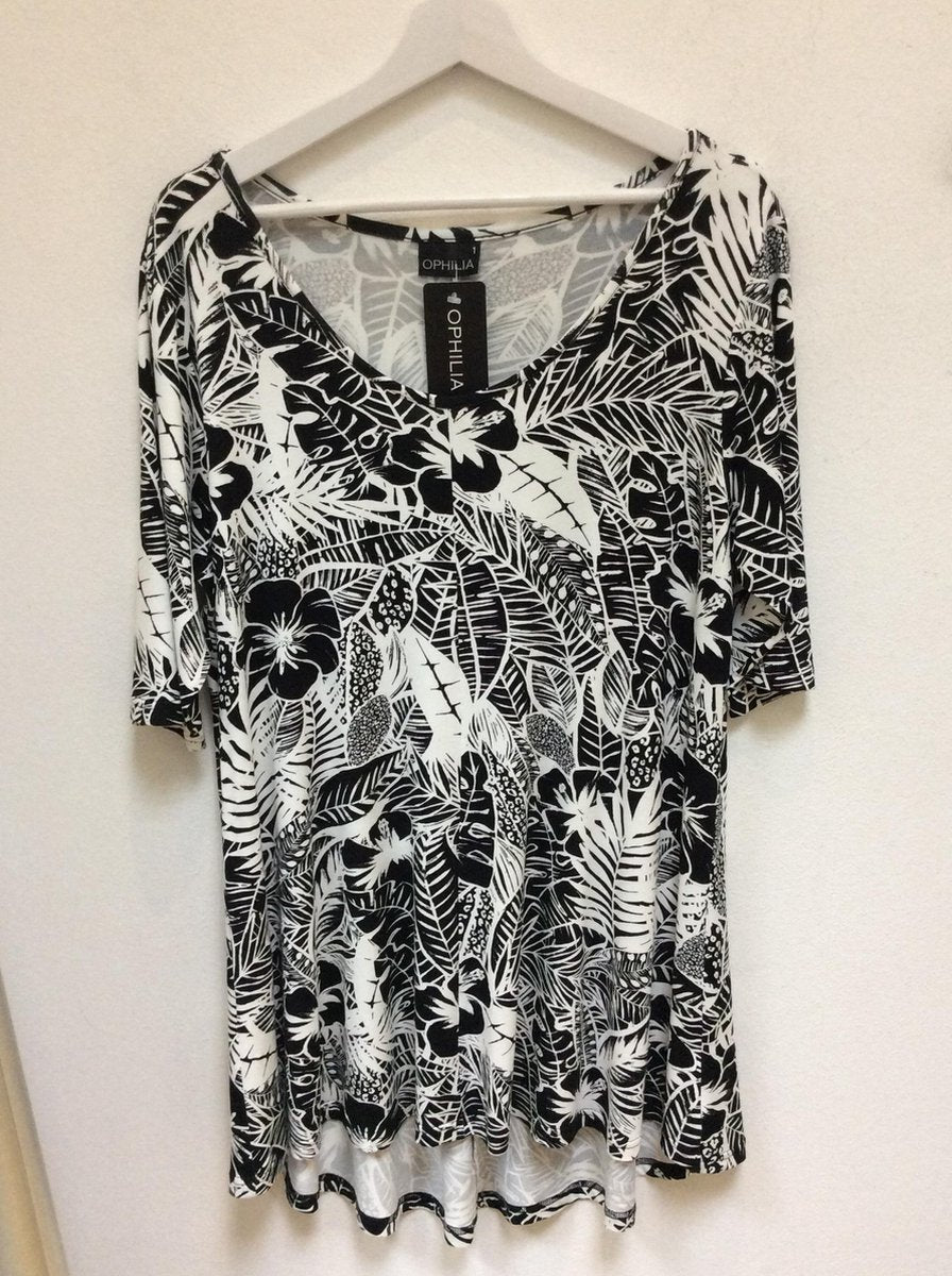 Ophilia-Shirt-Zwart/Wit-maat 40-42