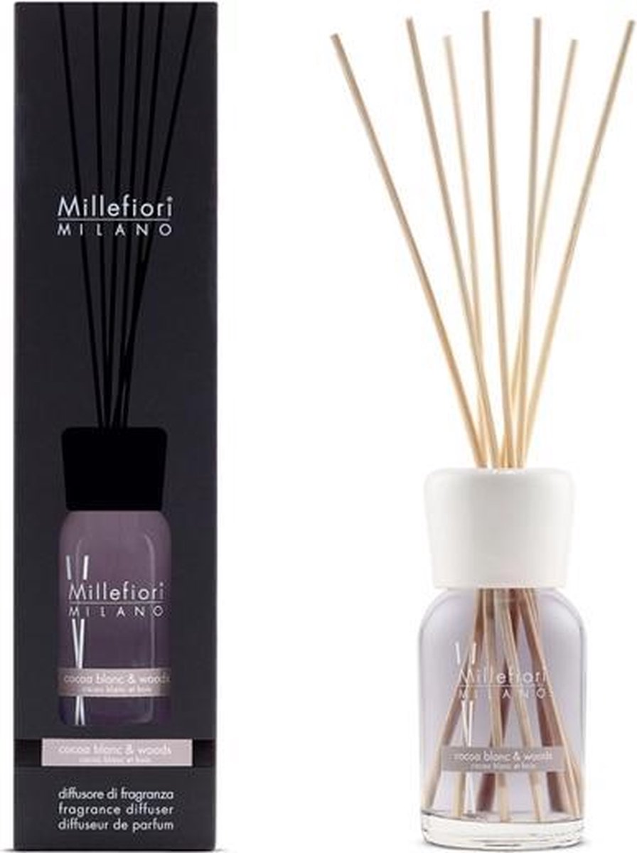 Millefiori Milano Geurstokjes 100 ml - Cocoa Blanc & Woods