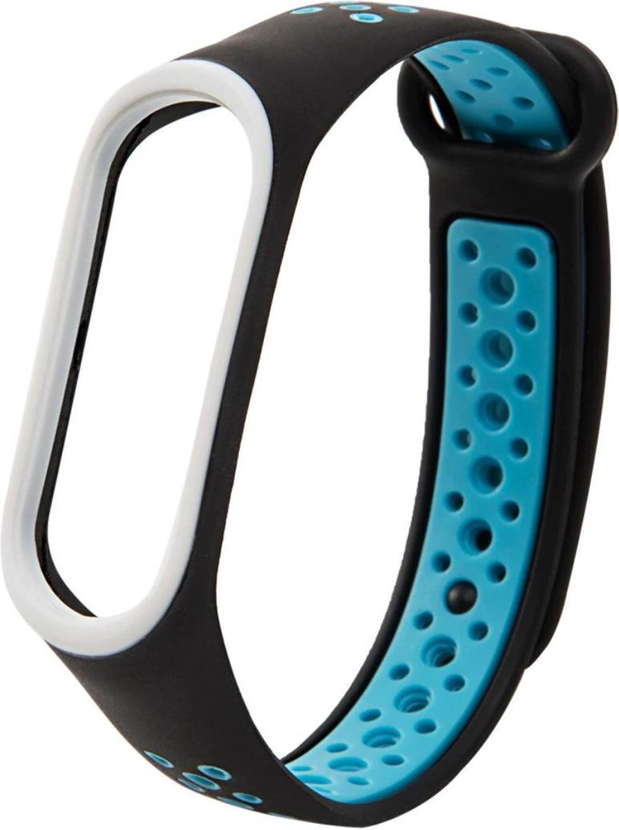 Sportband voor Mi Band 3 en 4 - Kleurrijke Siliconen Band voor Mi Band 3 en 4 - Zwart