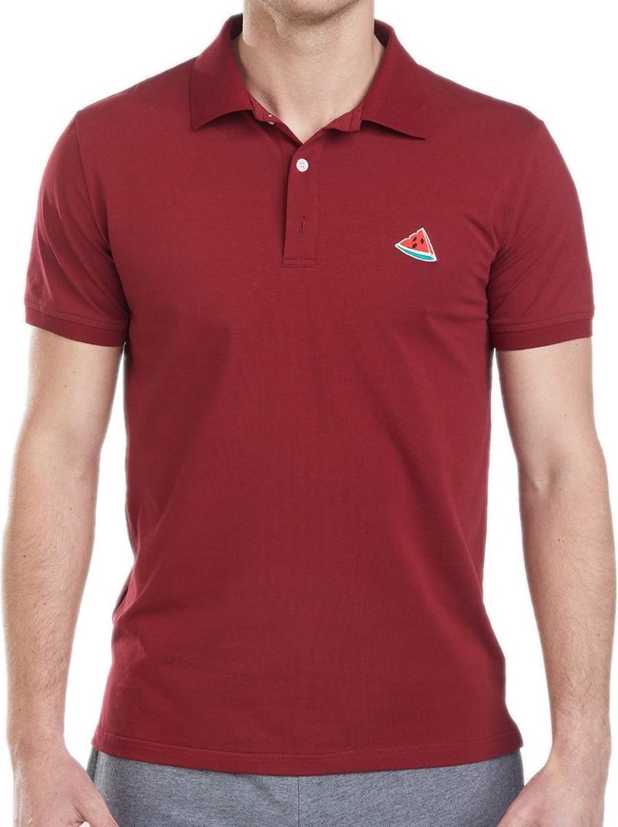 Eubi Poloshirt WATERMELON - Rode Polo - Premium Kwaliteit - Heren Maat M