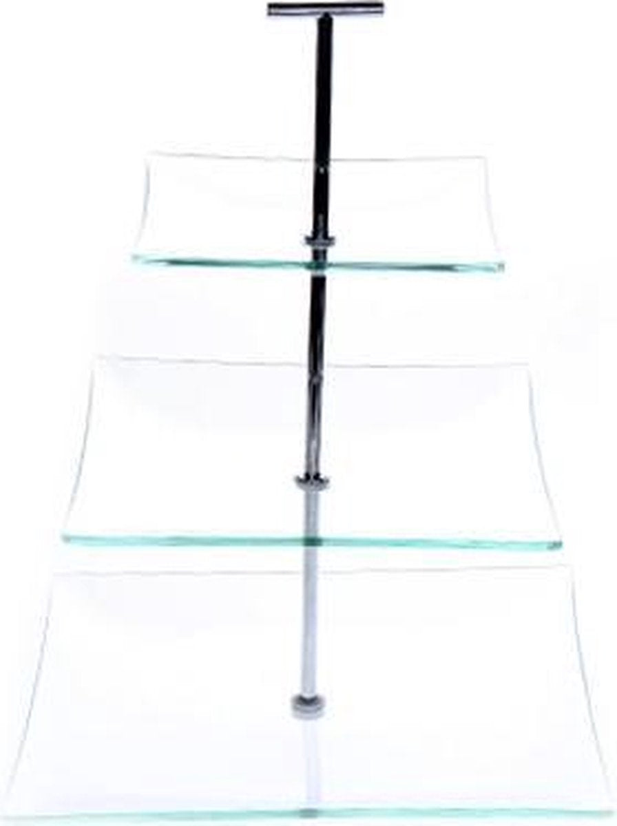 Etagere 3 laags - Luxe Serveerset - 20x15xh30cm - glas