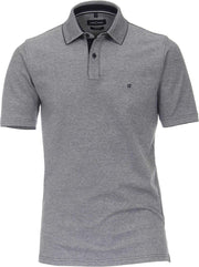 CASA MODA comfort fit poloshirt - stretch - blauw melange -  Maat: 6XL