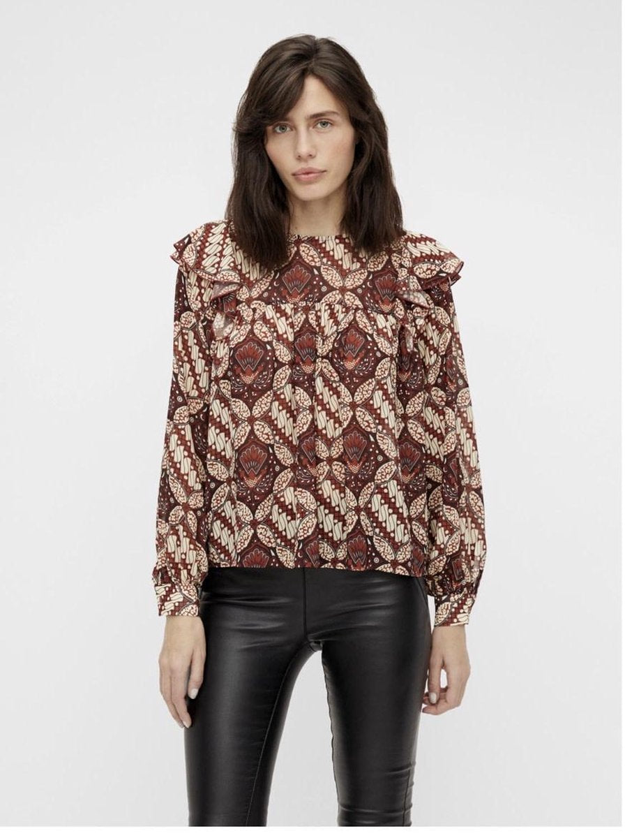OBJECT - objgriva l/s blouse