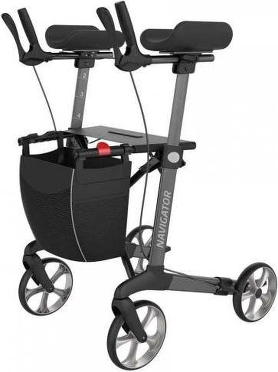 Rehasense Navigator - Design Rollator Met Onderarmschalen - Antraciet