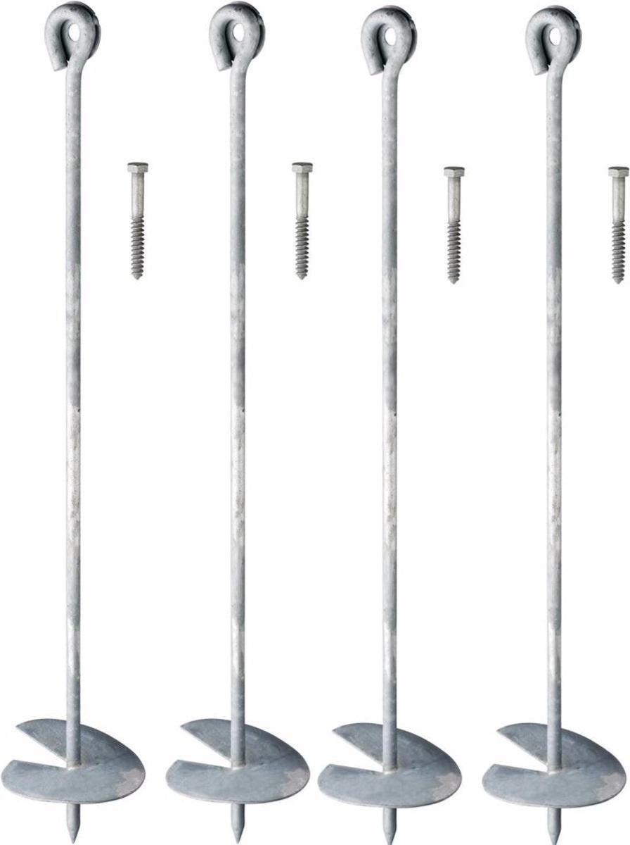 Swing King Grondankers 500 Mm Thermisch Verzinkt Zilver 4 Stuks