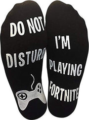 Fortnite sokken - zwart met witte tekst "Do not disturb