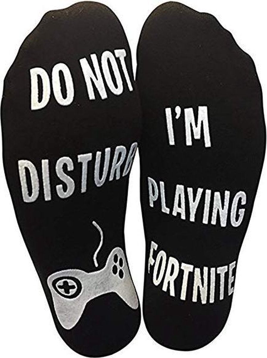 Fortnite sokken - zwart met witte tekst "Do not disturb