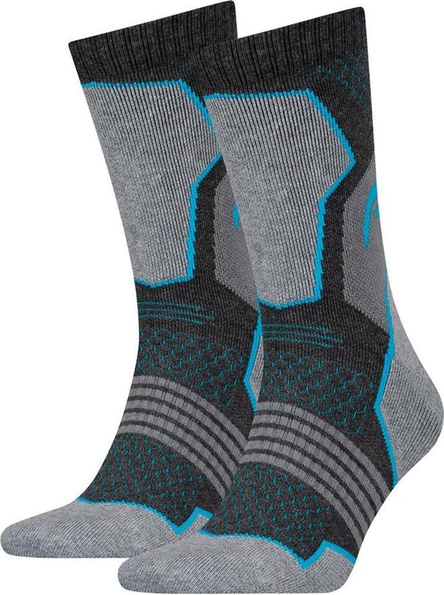 4-Pack HEAD Koele Wandelsokken Hike Crew 781001001-418 - grijs / blauw - Unisex - maat 39-42