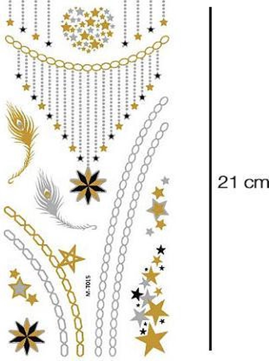 Goud & Zilver Neptattoo | Sterren