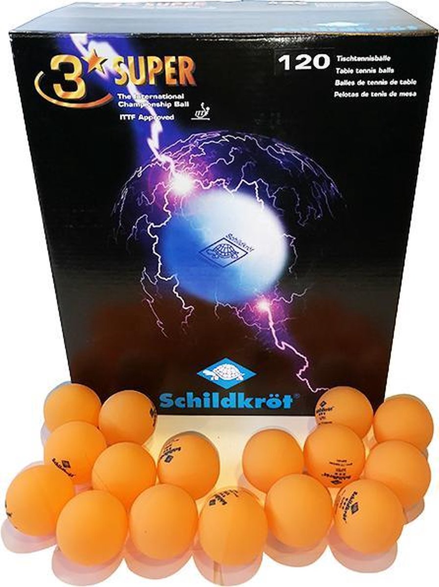 3 Stars Tafeltennisballen ORANJE 120 Stuks