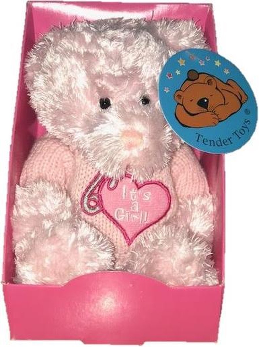 Beertje in doosje roze
